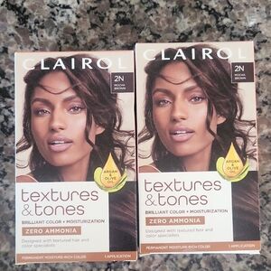 Lot Of 2 New Sealed Clairol Textures & Tones Hair Color 2N Mocha Brown
